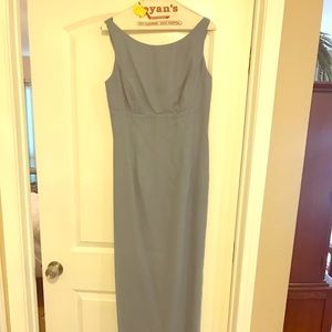 Cornflower blue bridesmaids dress